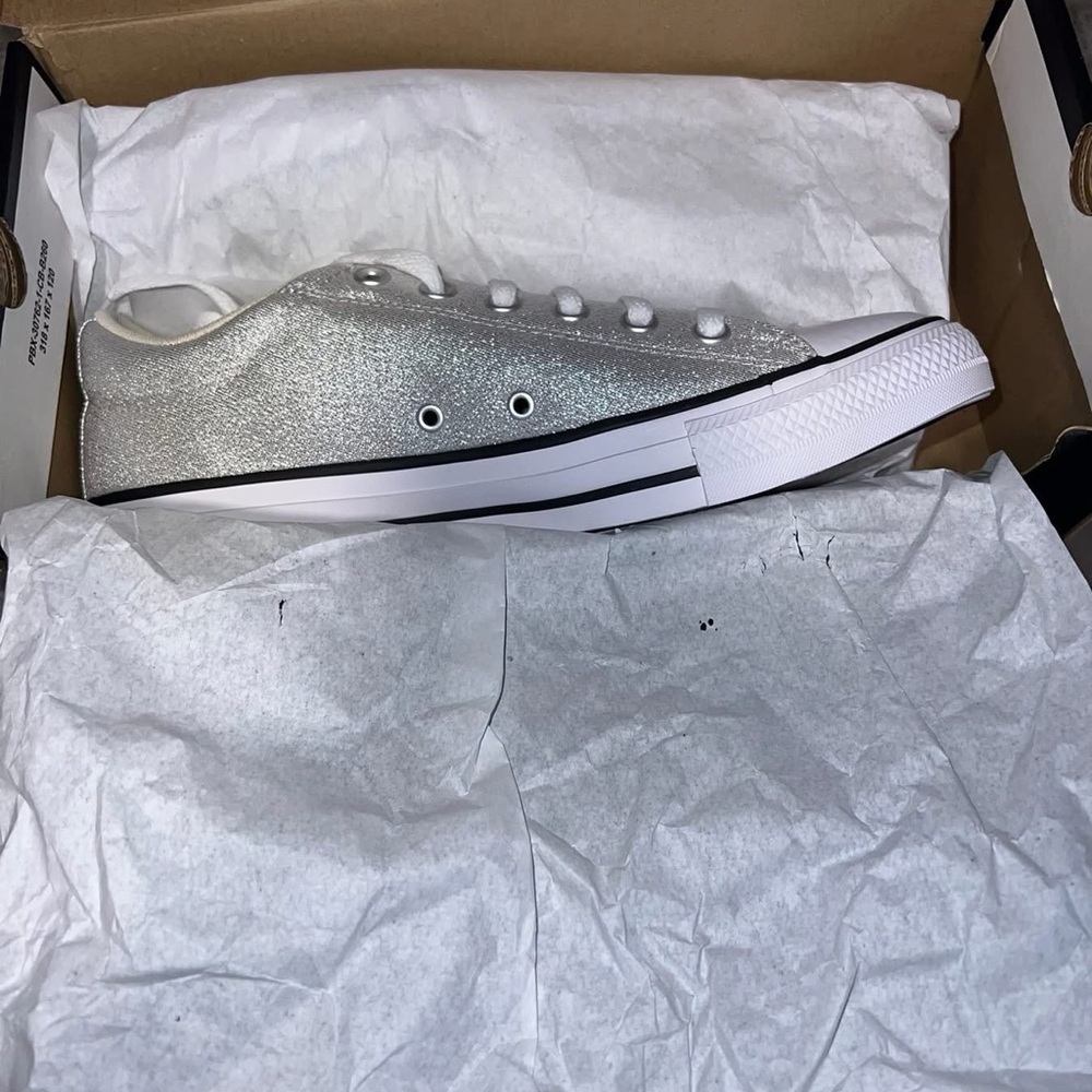 Converse Silver Platform Sneakers